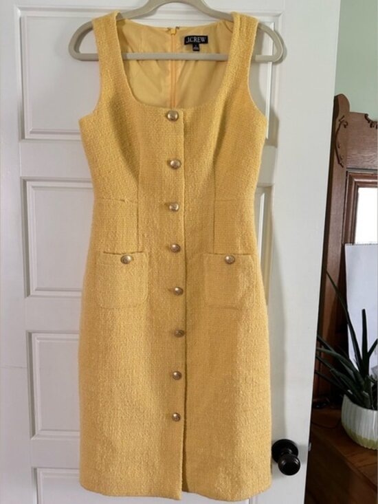 J. Crew Dresses & Skirts - J. Crew Yellow Button-Front Midi Dress